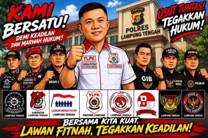 
 Gabungan Ormas Desak Polres Lampung Tengah Segera Tindaklanjuti Laporan Slamet Riyadi Putra Dugaan Pelanggaran UU ITE